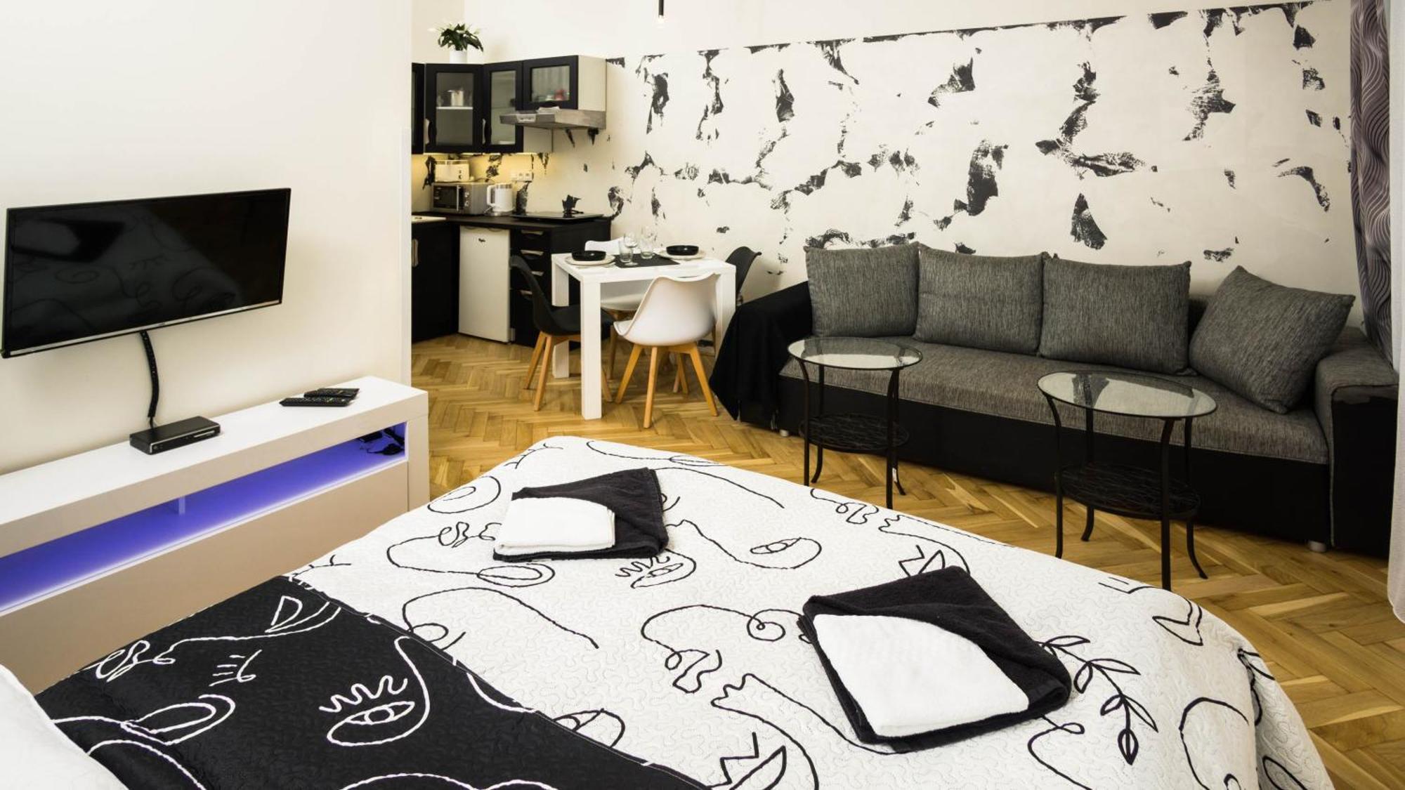 Black & White Apartment Prague By Wenceslas Square And Muzeum Exterior foto